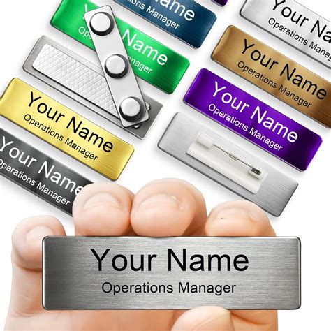 logo name badges magnetic.